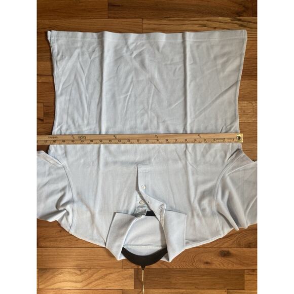 Women’s Burberry Golf Polo Shirt Large Light Powder Blue Pullover Vintage? Y2K - Picture 9 of 9